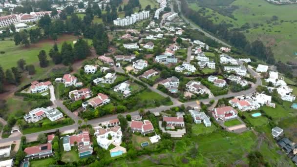 Dron Létání Exkluzivní Domy Mezi Svěží Zahrady Krajina Maitencillo Chile — Stock video