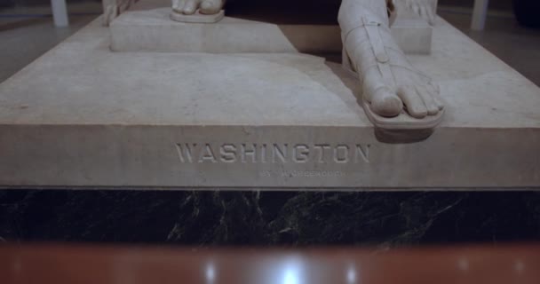 Patung George Washington Yang Duduk Museum Smithsonian Washington — Stok Video