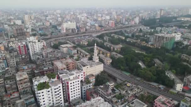 Barrio Khilgoan Ciudad Dhaka Vista Aérea Del Dron — Vídeos de Stock