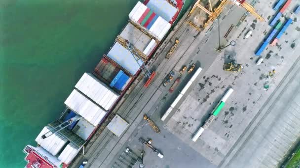 Carga Buques Carga Puerto Terminal Contenedores Puerto Limón Costa Rica — Vídeo de stock