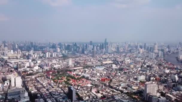 Drohnenaufnahmen Vom Tempel Wat Saket Und Umgebung Bangkok Thailand Uhd — Stockvideo