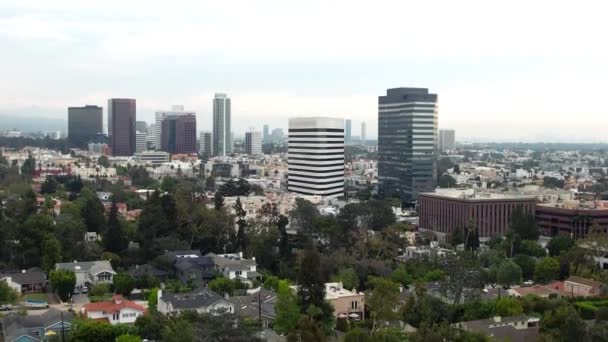 Zicht Vanuit Lucht Brentwood California City Scape Gebouwen Die Boven — Stockvideo