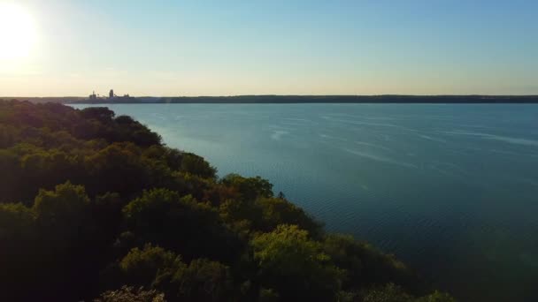 Sunset Lake Cottage Country Prince Edwards County Aerial View Drone — Stock Video