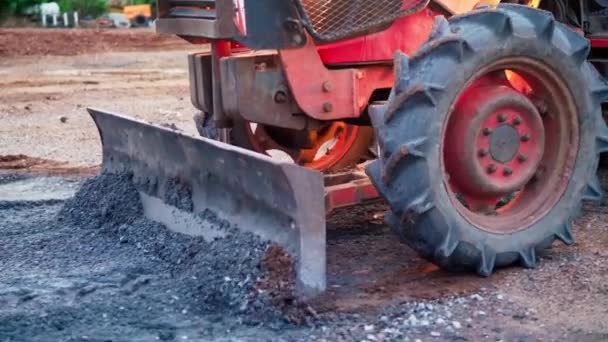 Földgyalulást Végző Traktorlapát — Stock videók