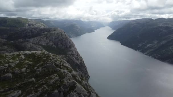 Krásný Výhled Slavný Lysefjord Norsku — Stock video