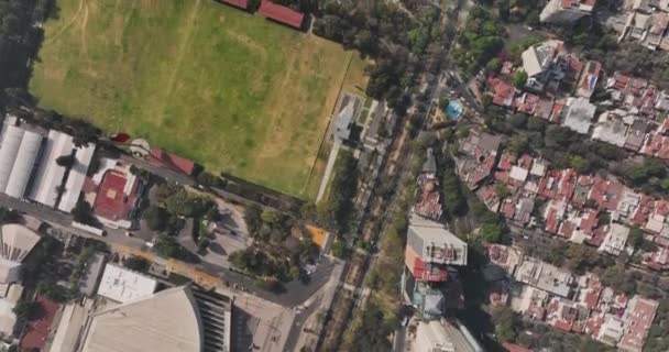 Mexico City Aerial V91 Establishing Shot Vertical Top View Drone — Stock Video