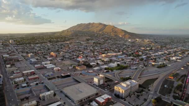 Paso Texas Usa Aerial Drone Shot Paso Central Area Franklin — Stock Video