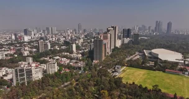 Cidade México Aerial V78 Panning Shot Polanco Neighborhood Capturing Urban — Vídeo de Stock