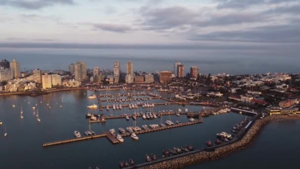 Spectaculaire Filmische Beelden Van Punta Del Este Stad Skyline Uruguay — Stockvideo