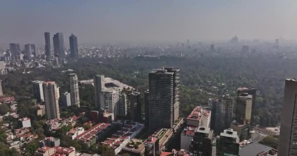 Cidade México Vista Panorâmica V89 Aérea Drone Voar Torno Prestigiado — Vídeo de Stock