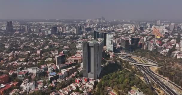 Cidade México V85 Aérea Drone Voar Torno Lomas Bairro Chapultepec — Vídeo de Stock