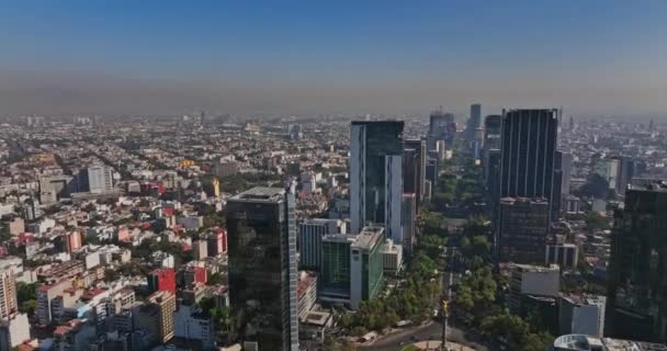 Mexico City Aerial V39 Drone Fly Paseo Reforma Capturing Downtown — Video