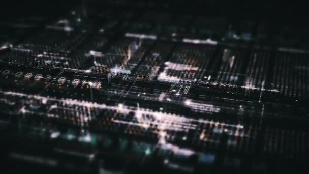 Футуристическое Цифровое Генерируемое Движение Абстрактной Матричной Среды Киберпространства Большие Данные — стоковое видео