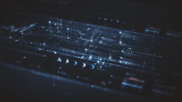Futuristic Digital Generated Motion Abstract Matrix Cyber Environment Big Data — Stok Video