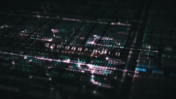 Futuristic Digital Generated Motion Abstract Matrix Cyber Environment Big Data — Stok Video