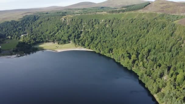 Beautiful Serene Landscape Lough Tay Lake Guinness Lake Wicklow Mountains — Stock Video