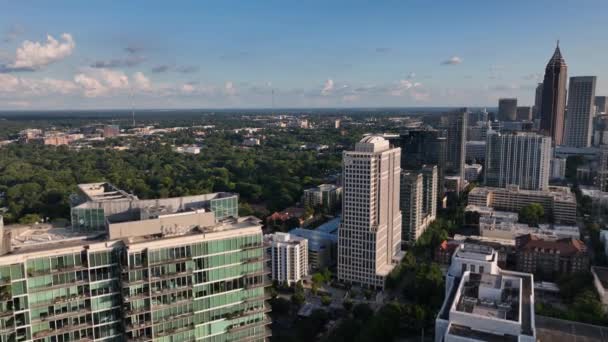 Luftaufnahme Von Midtown Atlanta Der Nähe Des Piemont Parks — Stockvideo