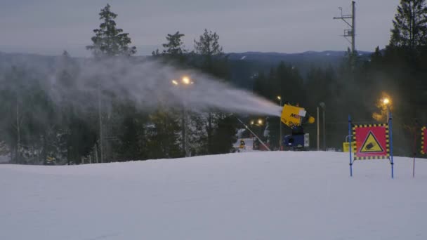 Snömaskin Oslo Vinterpark Vinterparkens Skidort — Stockvideo
