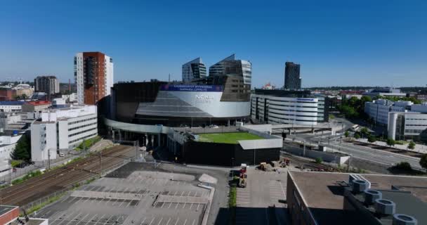 Widok Lotu Ptaka Nokia Arena Słonecznym Tampere Finlandia Okrążenie Strzał — Wideo stockowe