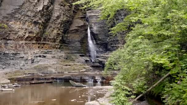 Air Terjun Ngarai Watkins Glen New York Selama Musim Panas — Stok Video