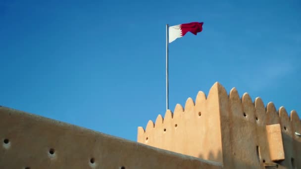Katar Çölündeki Zubara Kalesi — Stok video