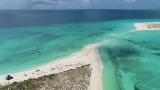 Wonderful Aerial Landscape Tourner Sur Île Cayo Agua Mer Des — Video