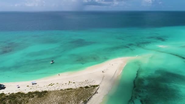 Drone Turn Prístine Tropical Island Cayo Agua Los Roques National — Vídeo de stock