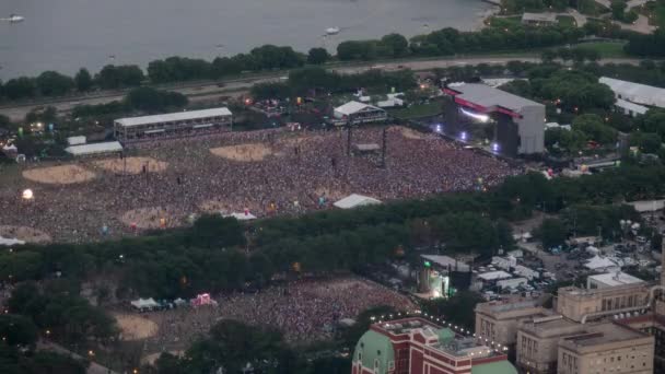 Timelapse People Flocking Main Mobile Stage Lollapalooza Minutes Green Day — Stock Video