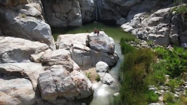 Oing Versteckt Oase Mit Tropischen Wasserfall Cobo San Lucus Mexico — Stockvideo