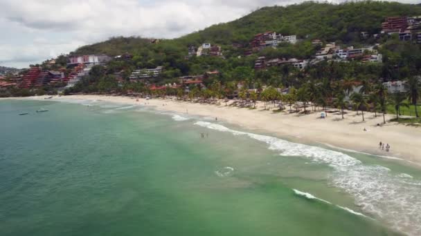 Tropik Plaj Palmiyeleri Dağları — Stok video