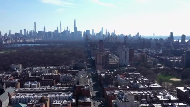 Velmi Rychlé Letecké Usazení Nad Harlem Nyc — Stock video