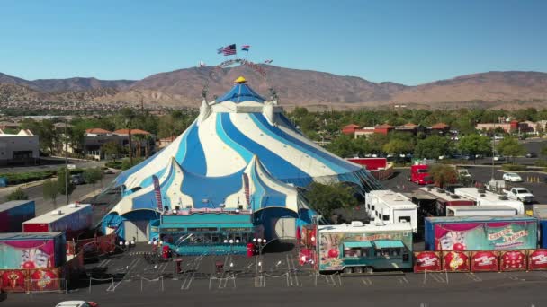 Grande Tente Supérieure Pour Spectacle Cirque Palmdale Californie Vue Aérienne — Video