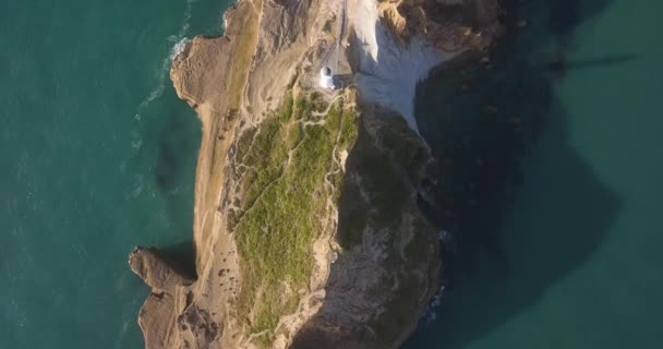 Directamente Encima Del Faro Castlepoint Nueva Zelanda Moviéndose Largo Línea — Vídeos de Stock