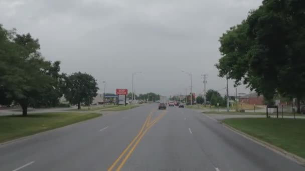 Pov Trucker Stopping Traffic Light — стоковое видео