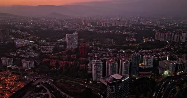 Vue Panoramique Mexico City Aerial V60 Travers Quartier Santa Capturant — Video