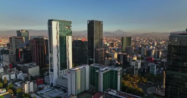 Ciudad México Aerial V18 Cinematic Reverse Flyover Colonia Cuauhtemoc Neighborhood — Vídeos de Stock