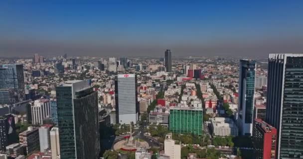 墨西哥城Aerial V38圆形全景拍摄 拍摄了华雷斯和科洛尼亚Cuauhtemoc社区的全景 与Mavic Cine合影 2021年12月 — 图库视频影像