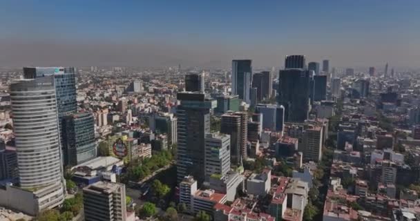 Città Del Messico Aerial V51 Cavalcavia Grattacieli Attraverso Juarez Colonia — Video Stock