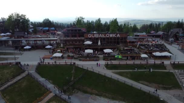 Flyover Gubawka Pohoří Gubalowka Blízkosti Polských Tatry Hory Slavná Turistická — Stock video