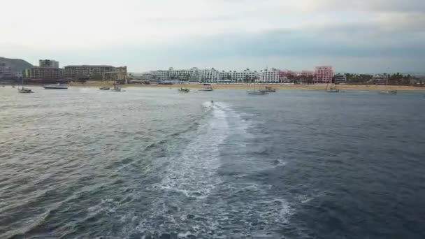 Drone Zoom Plano Aéreo Resort Edificios Cabo San Lucas México — Vídeos de Stock