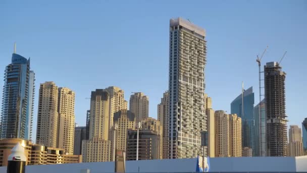 Dubaï Eau Jbr Beach Waterfront Towers Residences Vue Depuis Navire — Video