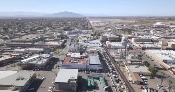 Drone Voando Sobre Fronteira México Para Estados Unidos América — Vídeo de Stock