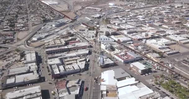 Drone Voando Ligeiramente Para Direita Sobre México Margem Fronteira Dos — Vídeo de Stock