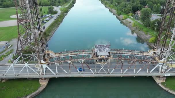 Most Pionowy Welland Canal Ontario Kanada Przeprawa Przez Rzekę — Wideo stockowe