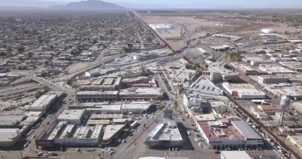 Vôo Drone Sobre México Margem Fronteira Dos Estados Unidos América — Vídeo de Stock