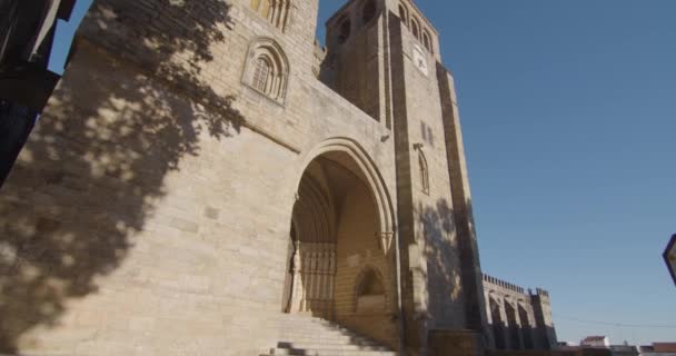 Catedral Evora Portugal Hermosa Catedral Antigua Alentejo — Vídeos de Stock