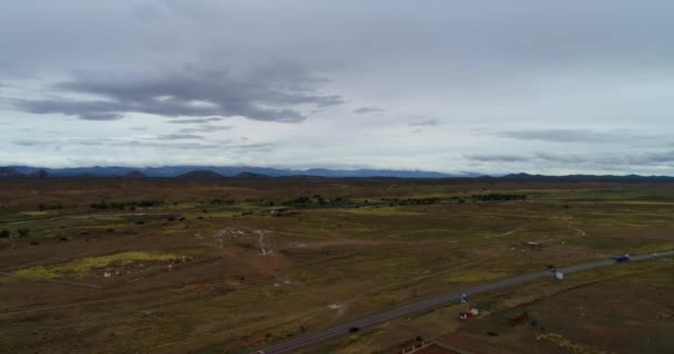 Arjantin Bolivya Sınırının Çöl Hava Manzarası Jujuy Ili Arka Planda — Stok video