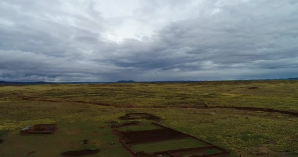 Argentijnse Boliviaanse Grens Overvlucht Oude Nederzetting Oude Begraafplaats Aan Het — Stockvideo