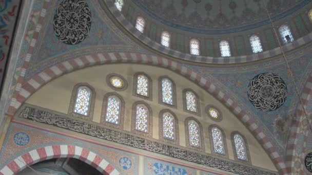 Interior Izzet Pasha Moschee Ferestre Arcade — Videoclip de stoc