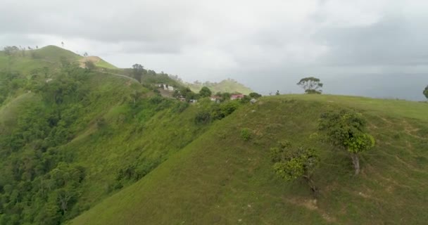 Krajobraz Powietrzny Dom Rzemiosła Sadzenia Szczycie Góry Jarillo Wenezuela — Wideo stockowe